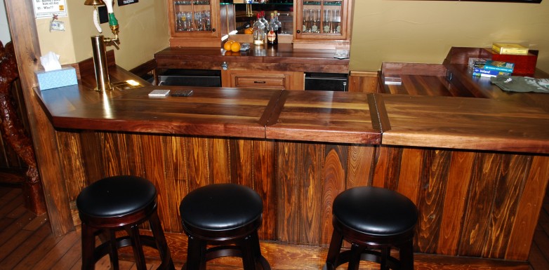 Cypress and Walnut bar