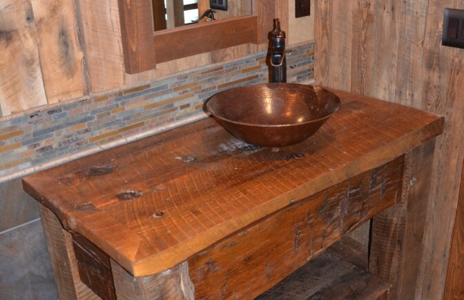 Reclaimed lumber vanity